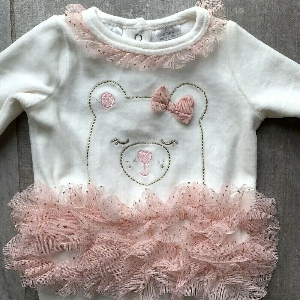 Koala Baby Harvest Layette White Bear Boho Tutu Ruffle Infant Girl NEW Cute 0-3